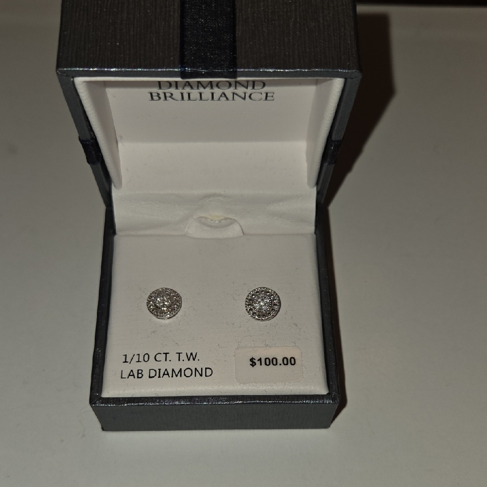 Diamond Brilliance Silver Stud Earrings